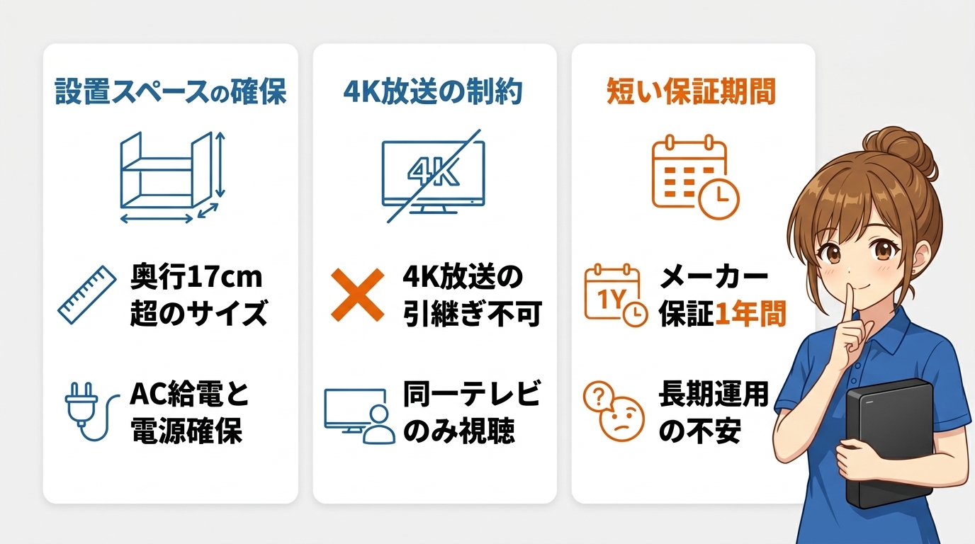 HD-SQS4U3-Aを購入するデメリット