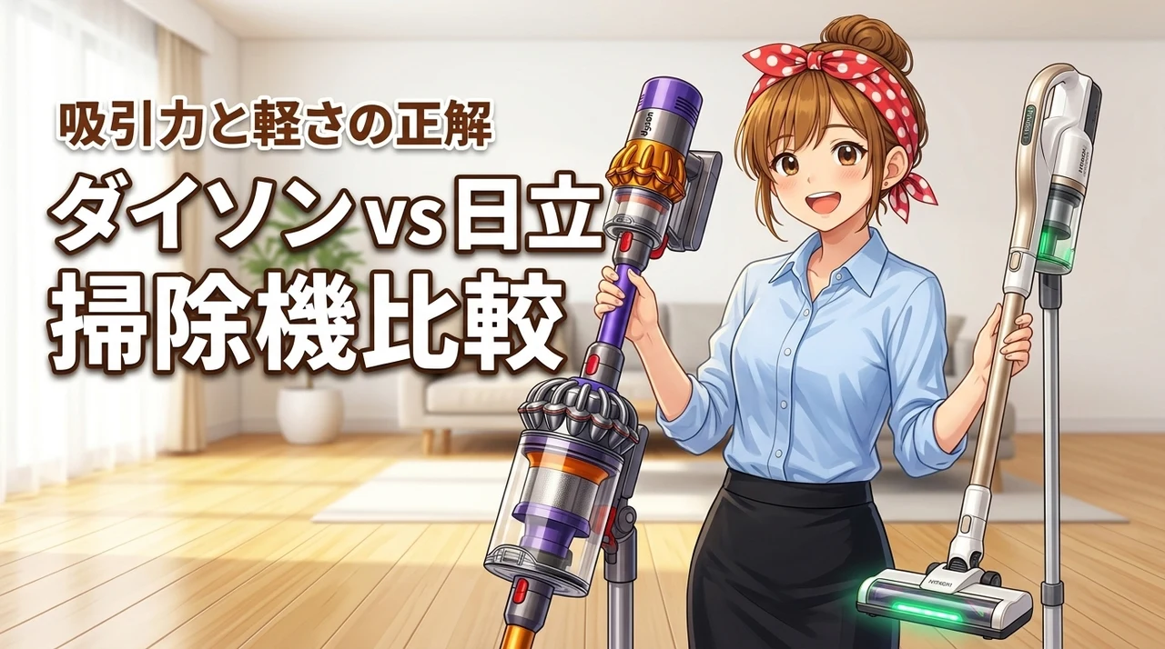 吸引力と軽さの正解はこれ！ダイソンと日立コードレス掃除機を比較して分かった結論