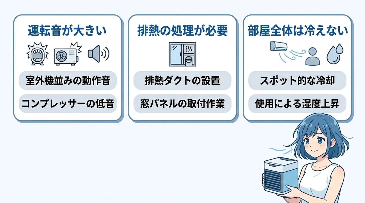 冷風機の購入前に知るべきデメリット3つ|音や排水の注意点