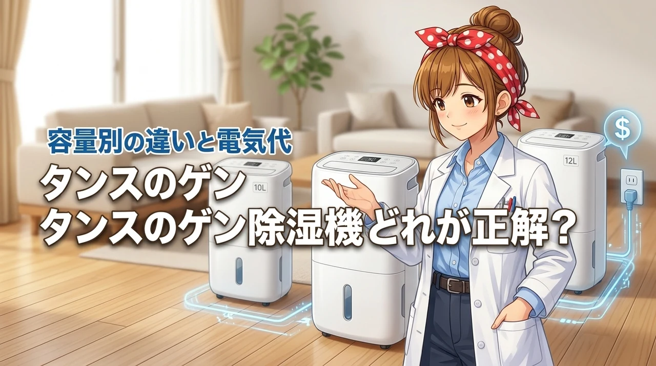 タンスのゲンの除湿機はどれが正解？10Lや12Lの違いや電気代を解説