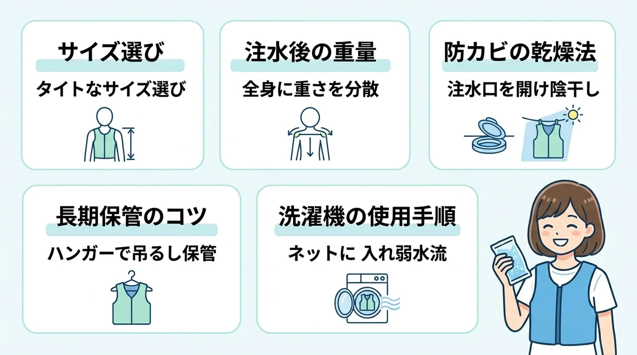 スリーライク冷却ベストのサイズ選びと正しい手入れ方法